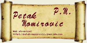 Petak Momirović vizit kartica